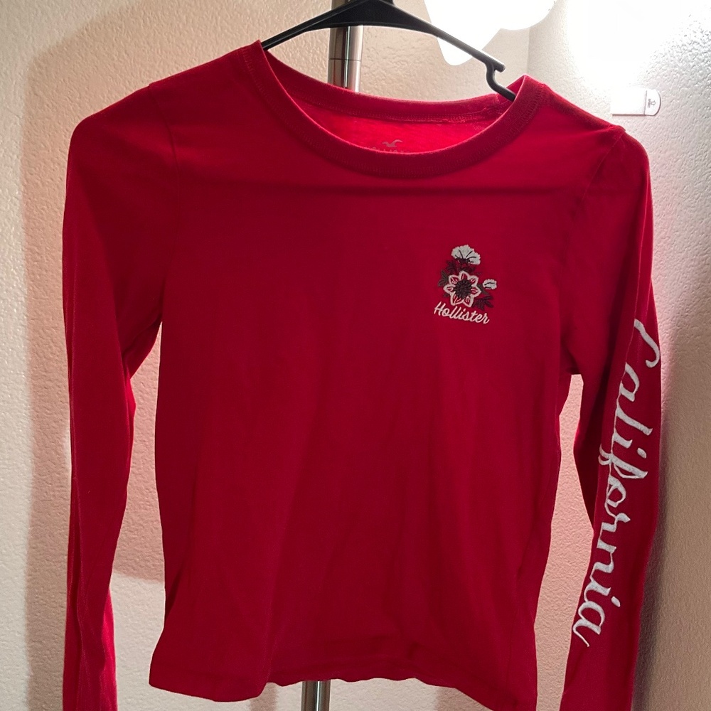 Red Hollister Long Sleeve XS